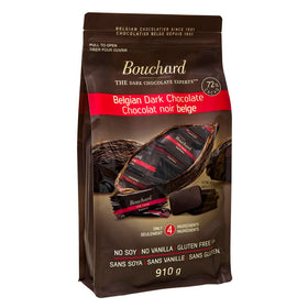 Bouchard 72% cacao close-up showing rich flavor.