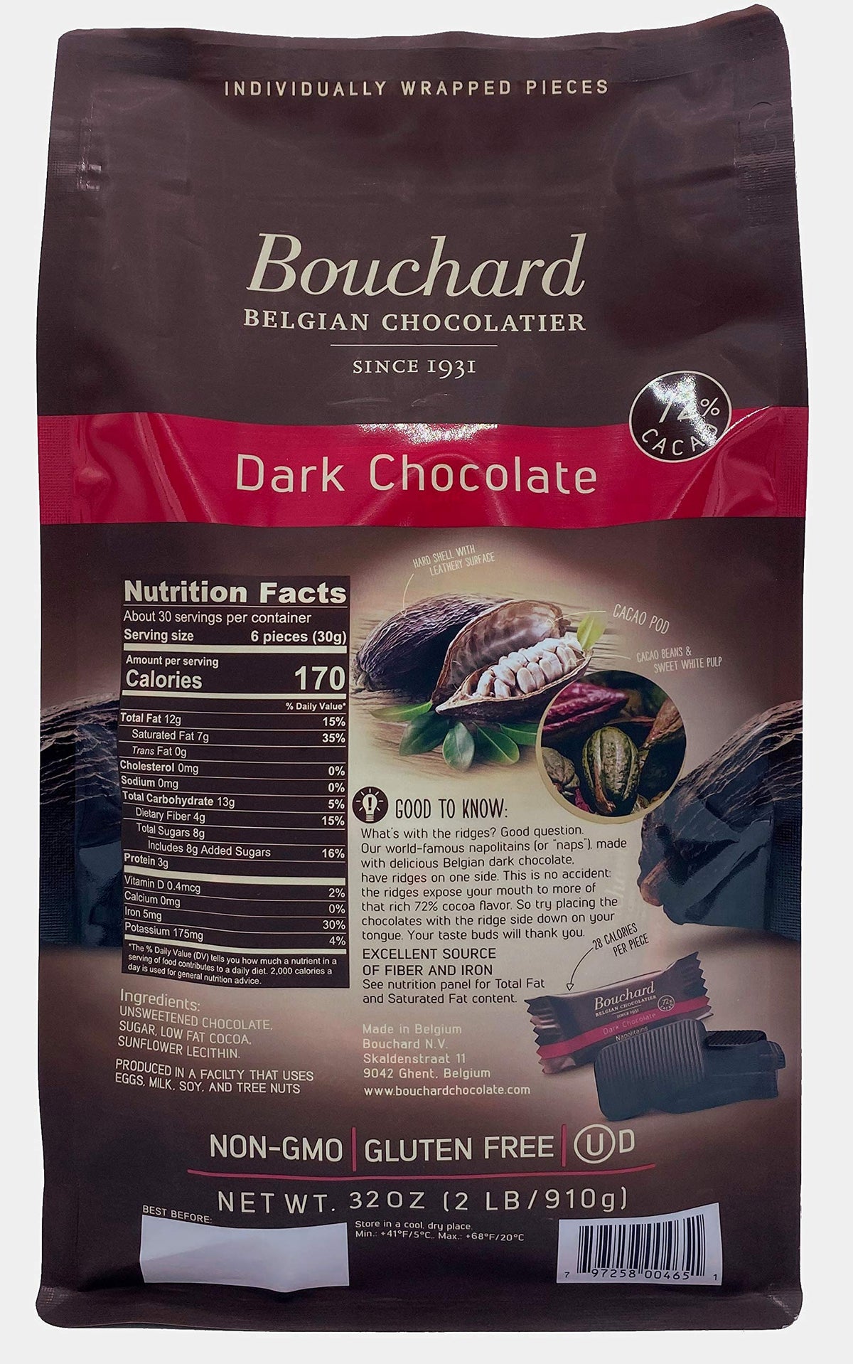 Bouchard ready-to-serve chocolate pieces for gift or dessert