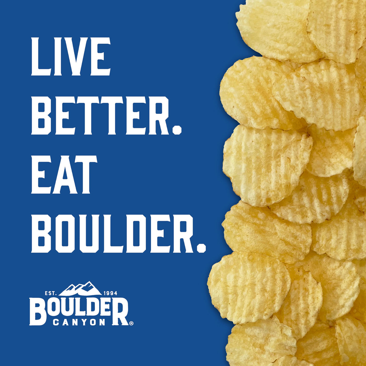 Boulder Canyon Avocado Oil Kettle Chips Hickory Barbeque 1oz bag, smoky, savory snack.