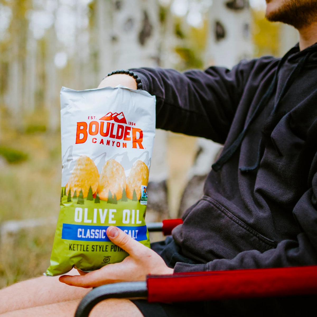 Boulder Canyon kettle-cooked chips deliver a crisp, bold bite