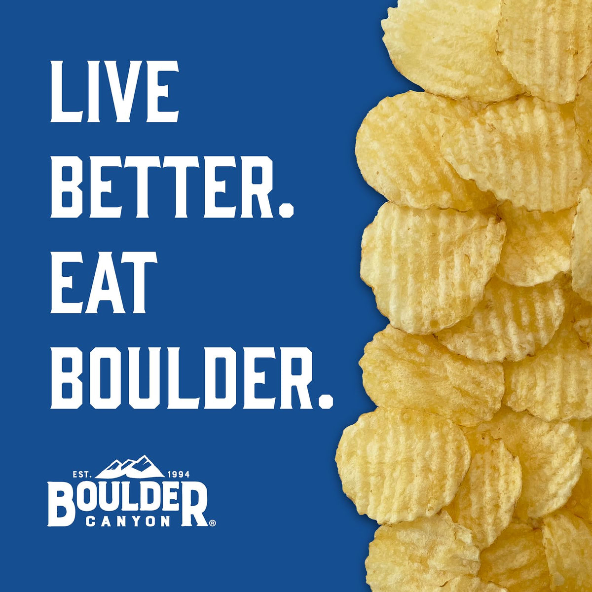 Boulder Canyon sea salt chips in bag offer gluten-free, satisfying crunch.