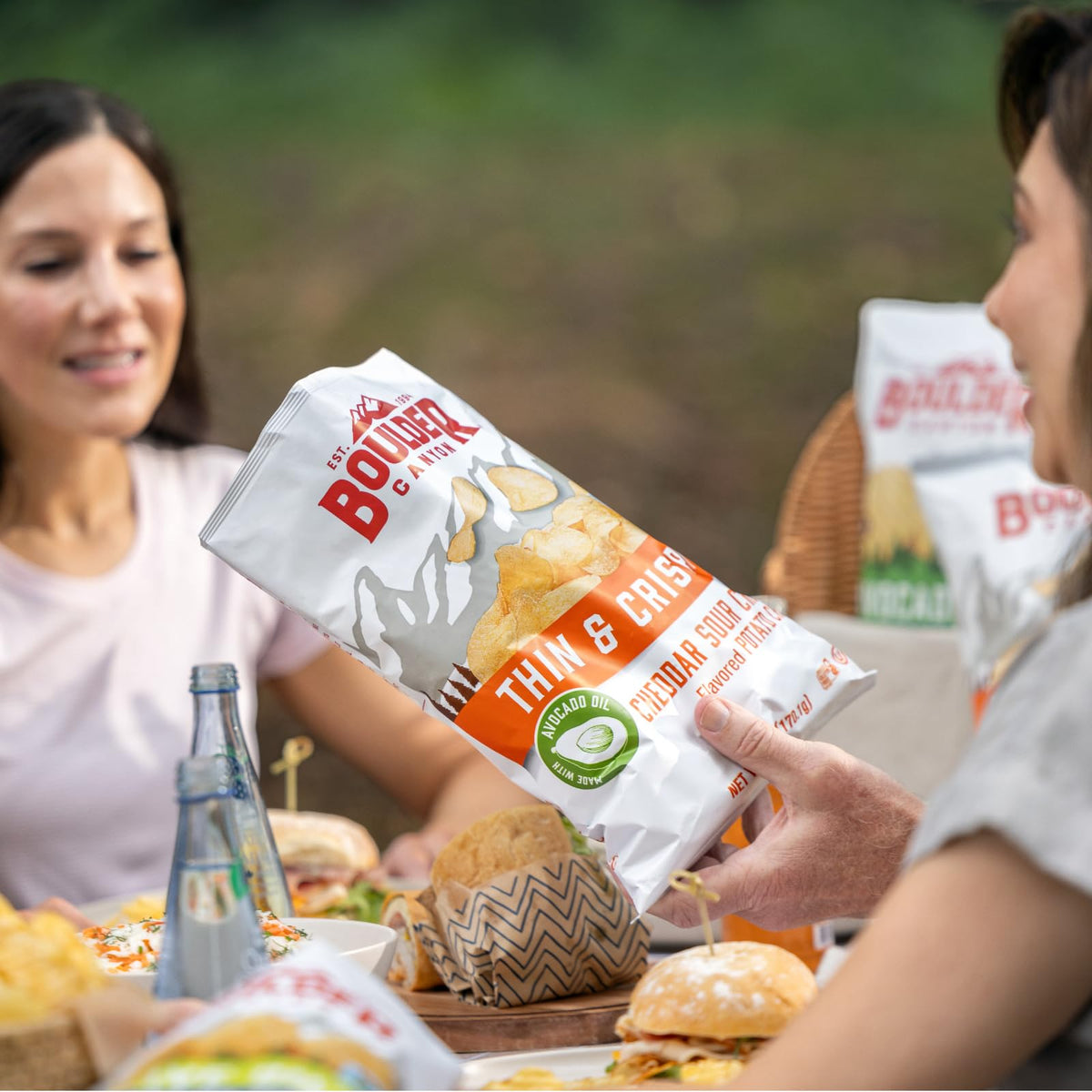 Boulder Canyon sharing-friendly snack collection for gatherings and road trips