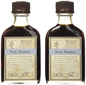 Bluegrass Soy Sauce 2-Pack by Bourbon Barrel Foods bottle front view for versatile cooking.
