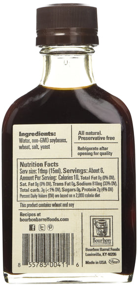 Bluegrass Soy Sauce bottle being poured, showcasing rich color and versatility.