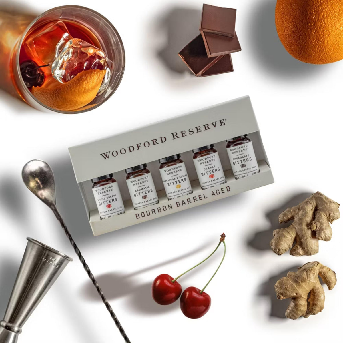 Woodford Reserve Spiced Cherry bitters dram adds warmth to cocktails