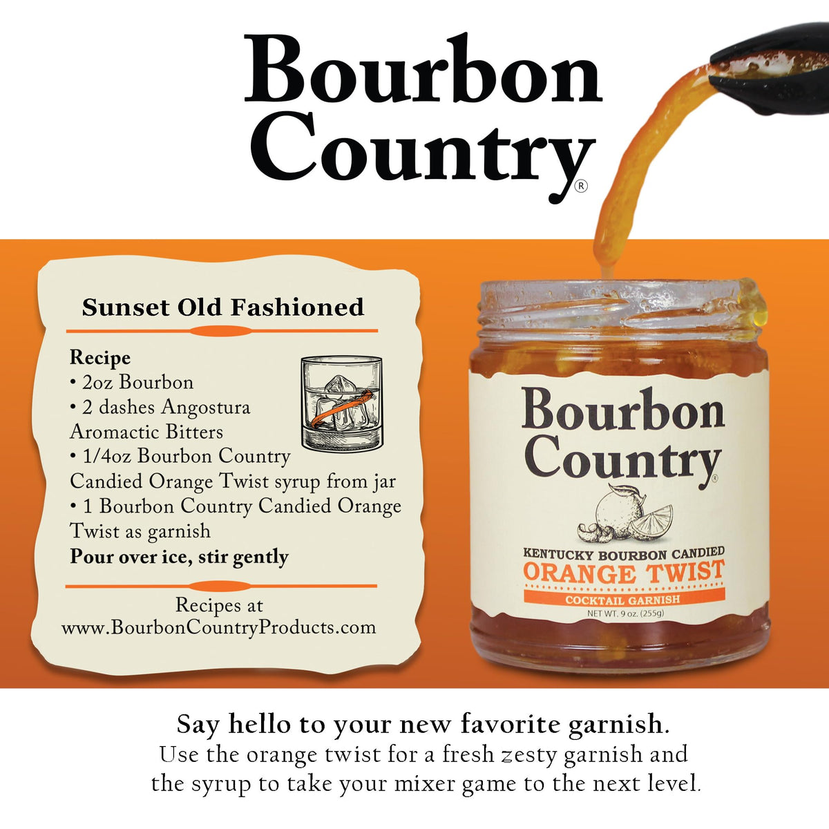 Bourbon Country orange twist ideal for baking and desserts.