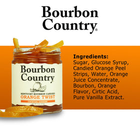 Bourbon Country orange twist cocktail garnish adds citrus character.
