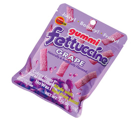 Bourbon Fettuccine Gummi Grape close-up of glossy gummies for a flavorful bite.
