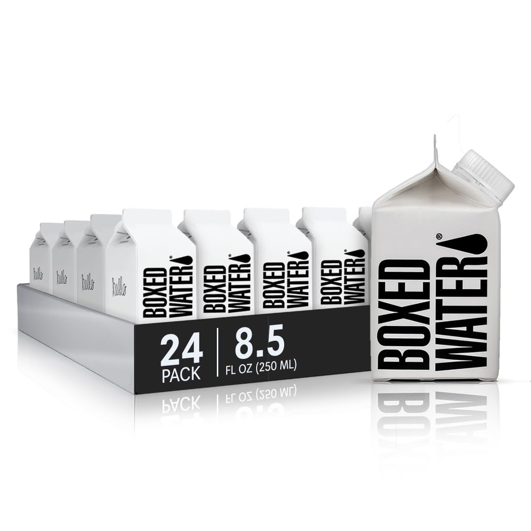 BOXED WATER IS BETTER mini 8.4 oz carton pack for on-the-go lunches.