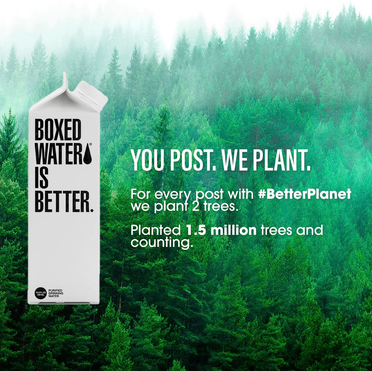 Boxed Water is Better recyclable carton communicates eco-friendly packaging option