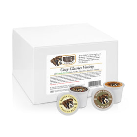 Boxer Coffee Cozy Classics Hazelnut pods deliver warm nuttiness with a clean flavor.