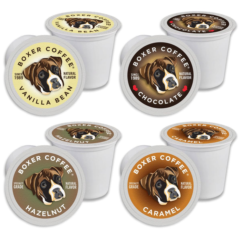 Boxer Coffee Cozy Classics Vanilla pods offer natural flavoring for a smooth, balanced cup.