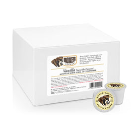 Boxer Coffee Vanilla brew-in-a-cup, bold aroma with natural vanilla notes.
