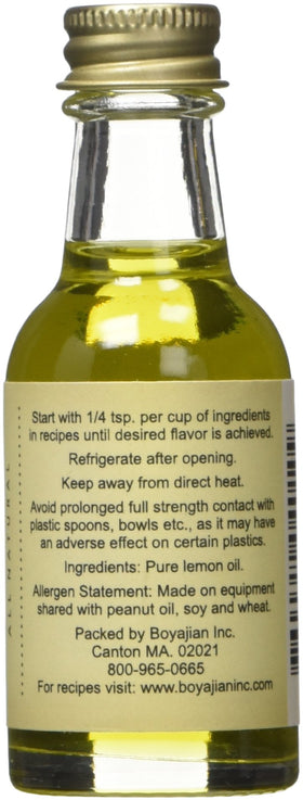 Boyajian Lemon Oil pour over glass, adds bright citrus aroma.