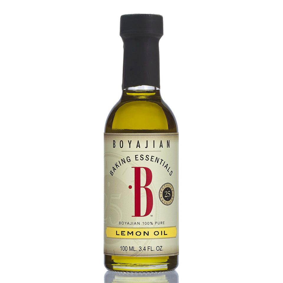 Boyajian Pure Lemon Oil bottle boosts baking with bright citrus flavor.