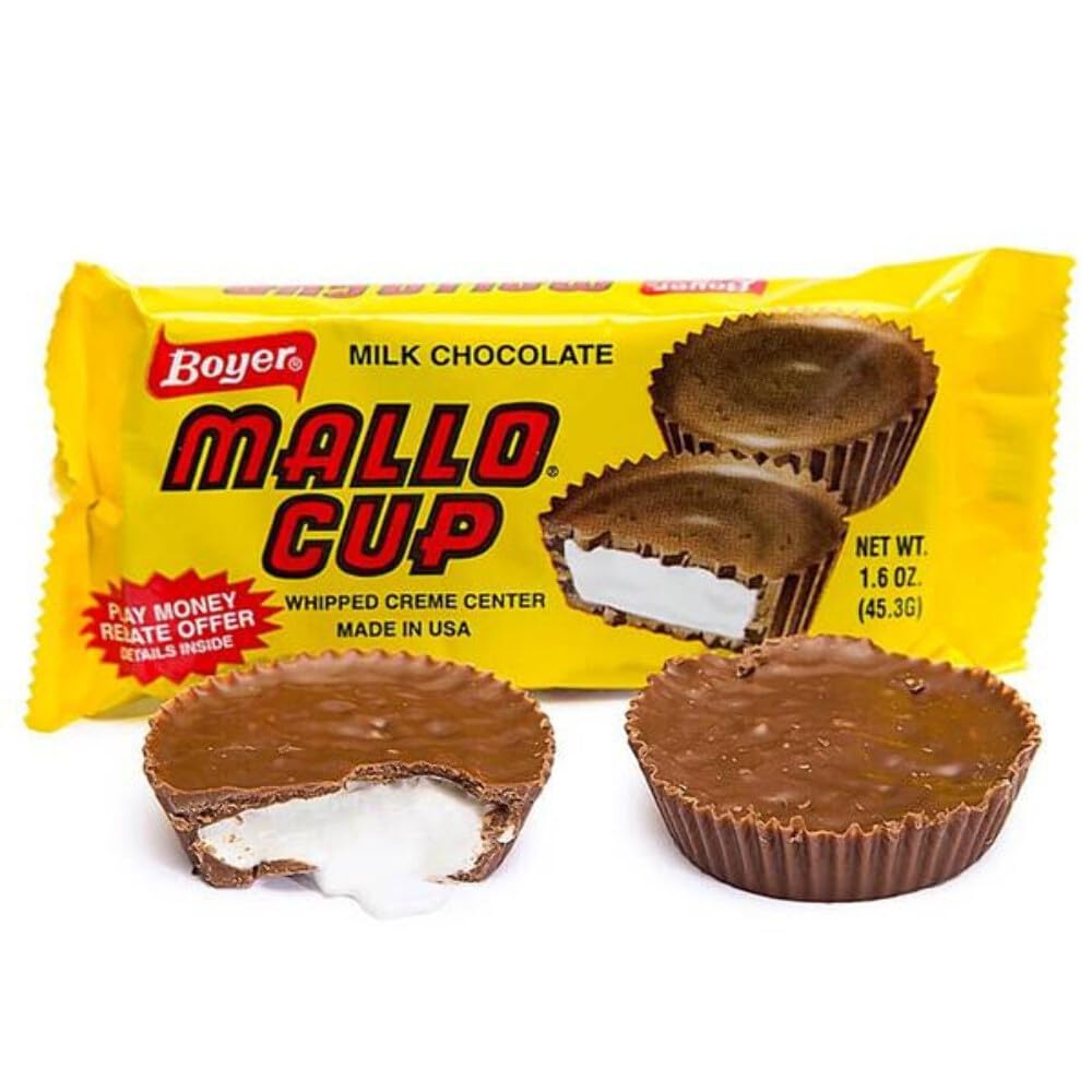 Boyer Mallo Cup 2-pack 24-count box with fluffy marshmallow center for nostalgic snacking