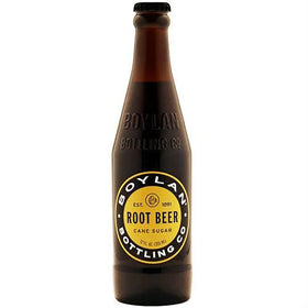 Boylan Root Beer bottle showcases classic flavor in authentic glass packaging.