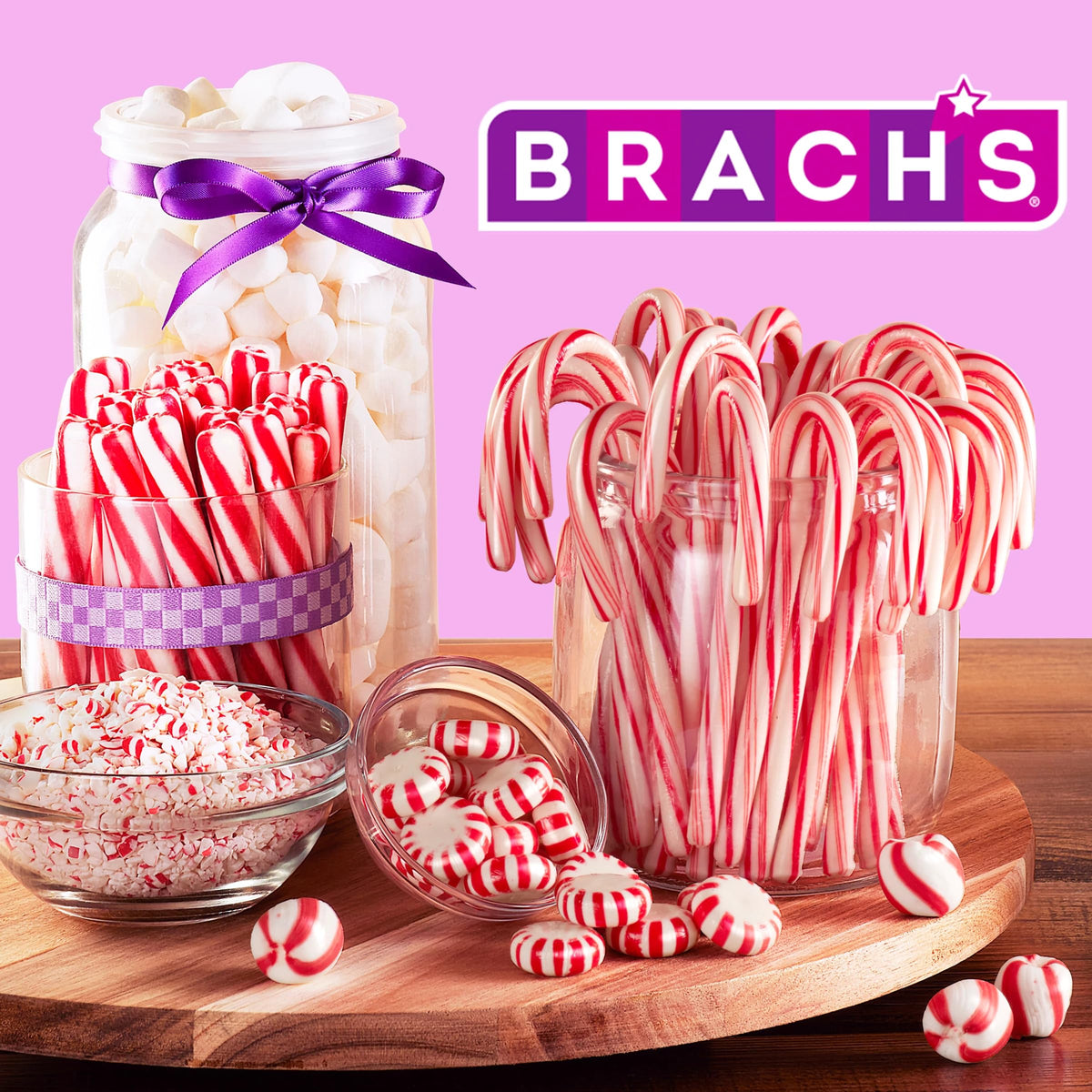 Individually wrapped Bob's Sweet Stripes ideal for gifting and sharing at events.