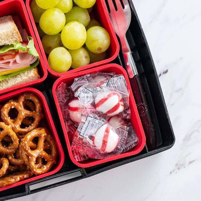 Individually wrapped Brach's Bob's Sweet Stripes are ideal for sharing.