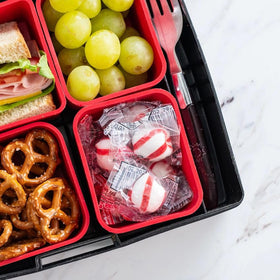 Individually wrapped Brach's Bob's Sweet Stripes are ideal for sharing.