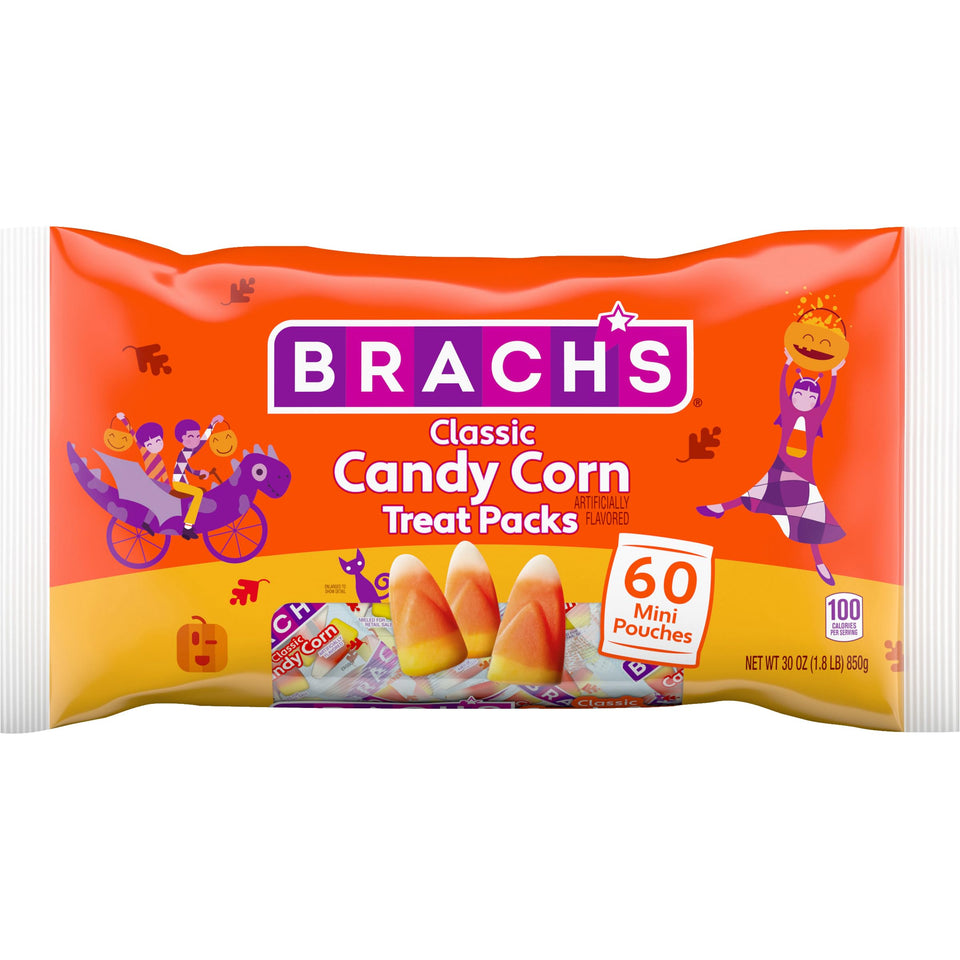 Brach's Classic Candy Corn Trick or Treat Packs image showing individually wrapped pieces for Halloween bowls.