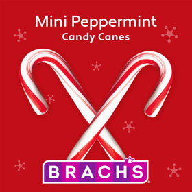 Brach's Mini Peppermint Candy Canes unwrapped, perfect for quick snacking.