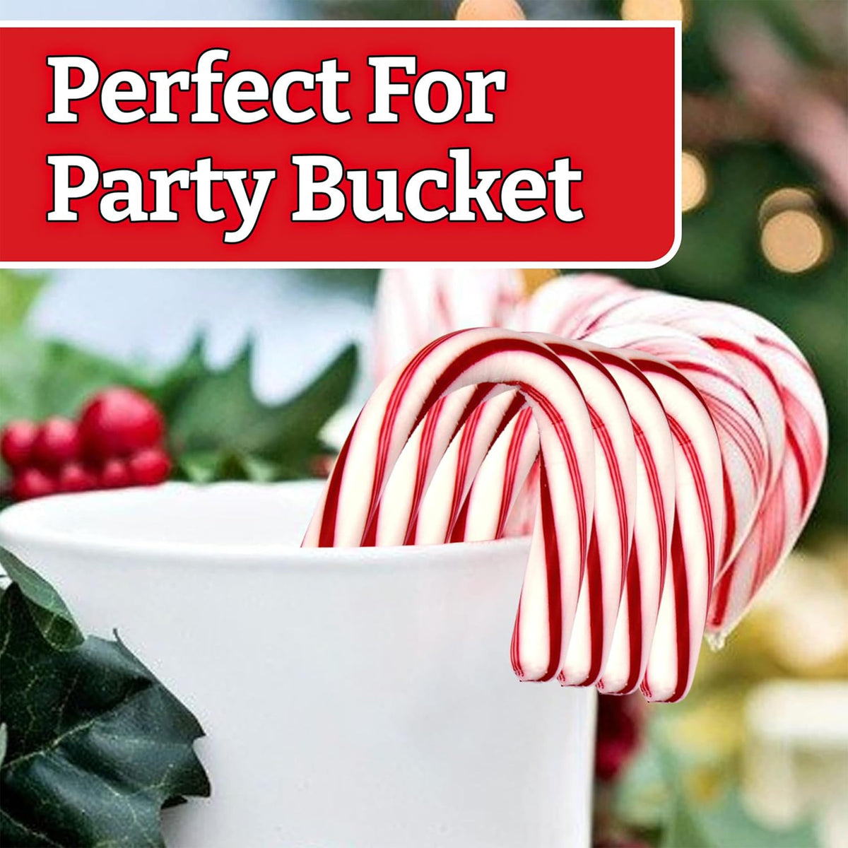 Brach's Peppermint Candy Canes on a Christmas tree as festive ornaments