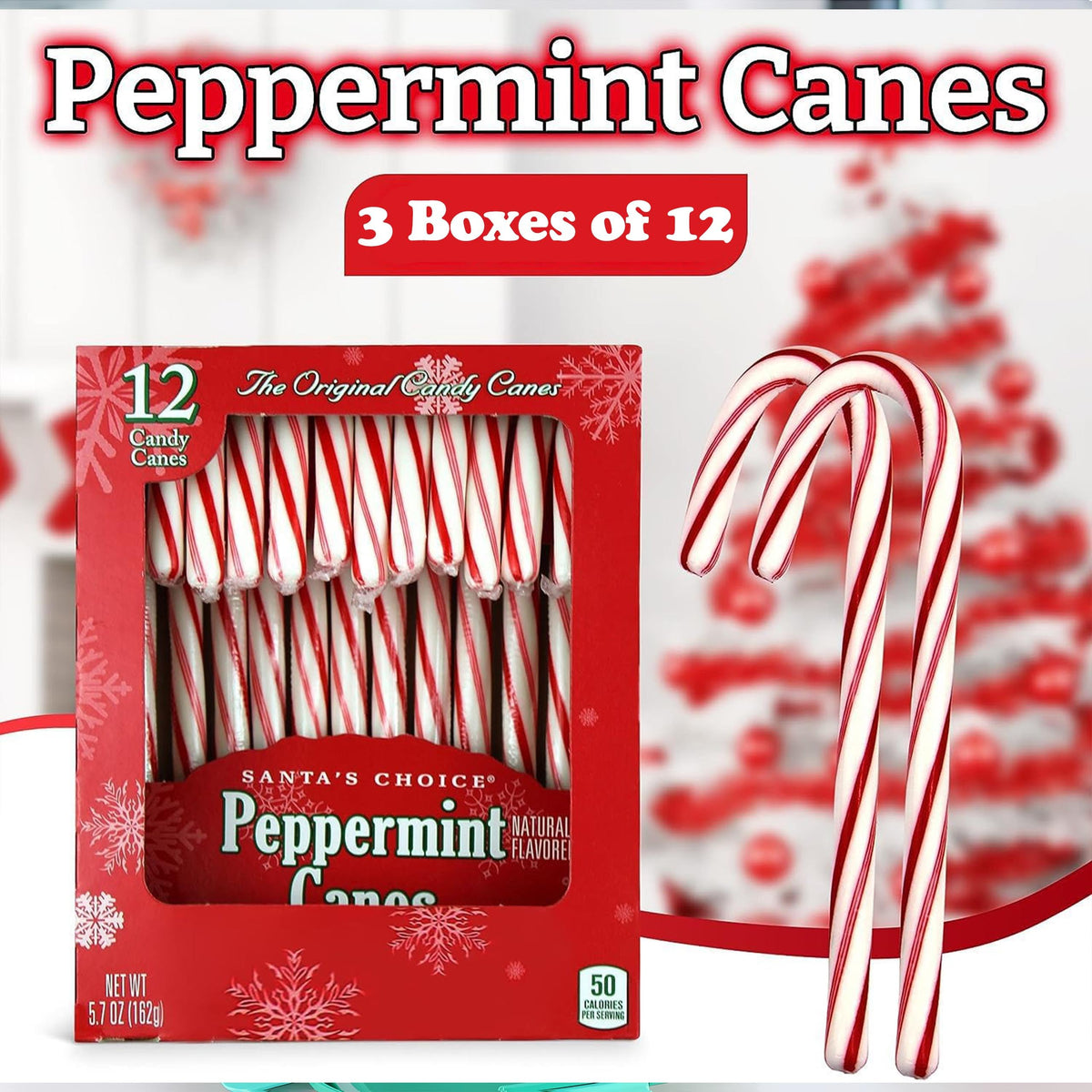 Individual Brach's Peppermint Candy Cane ready to snap and enjoy