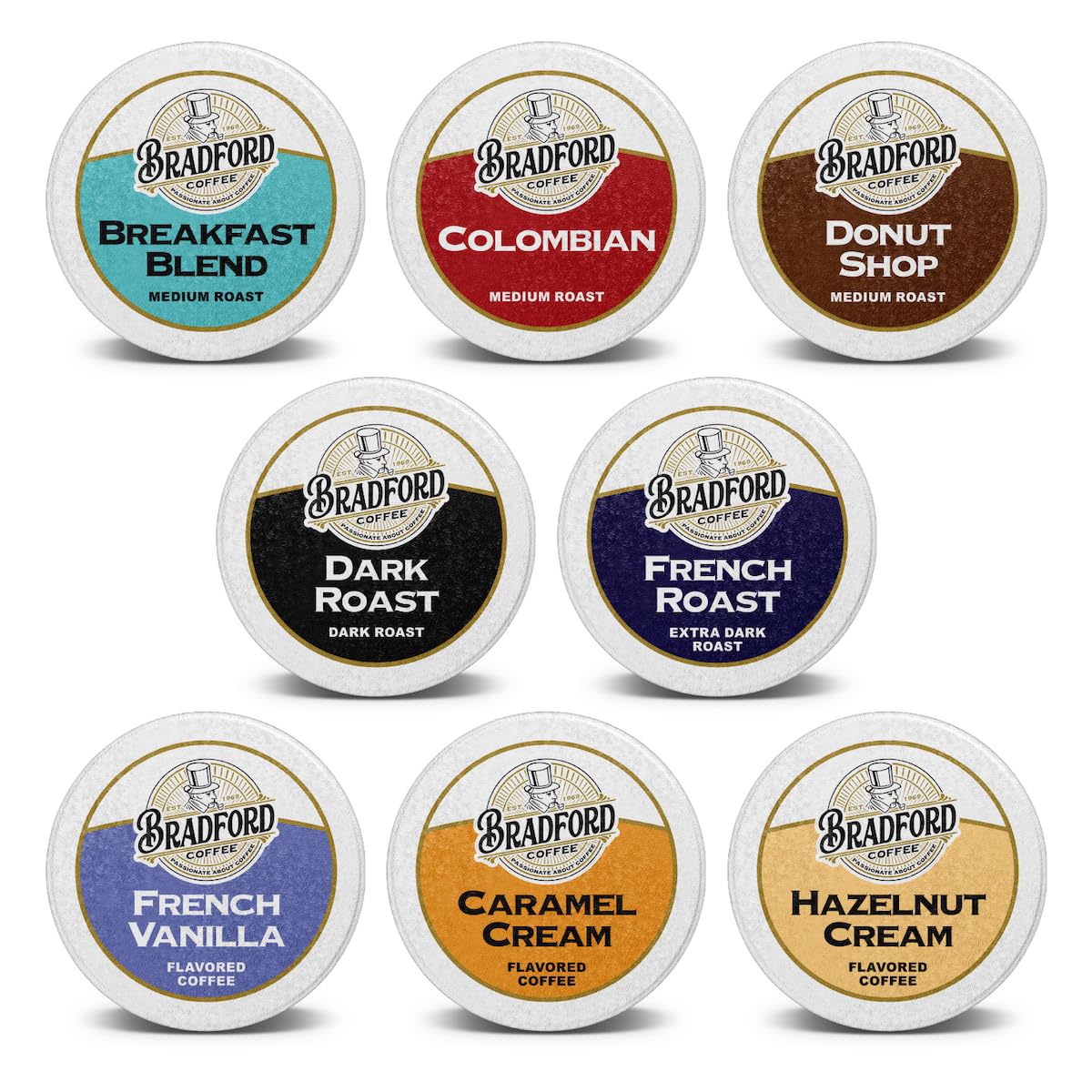 Bradford Coffee Roasters variety-pack on kitchen counter shows everyday versatility