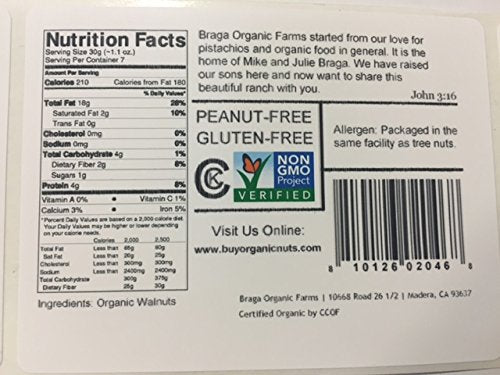 California-grown walnuts by Braga Organic Farms for fresh, local harvest flavor.
