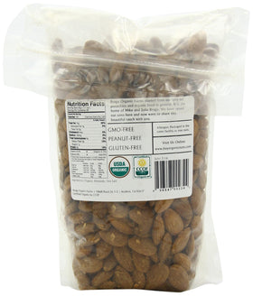 Braga Organic Farms salted almonds close-up; premium crunch and everyday snacking.