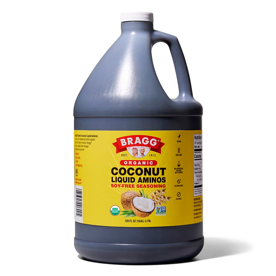 Bragg Organic Coconut Aminos bottle for soy-free umami in everyday cooking