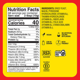 Bragg nutritional yeast seasoning on a fresh salad for extra cheesy notes.