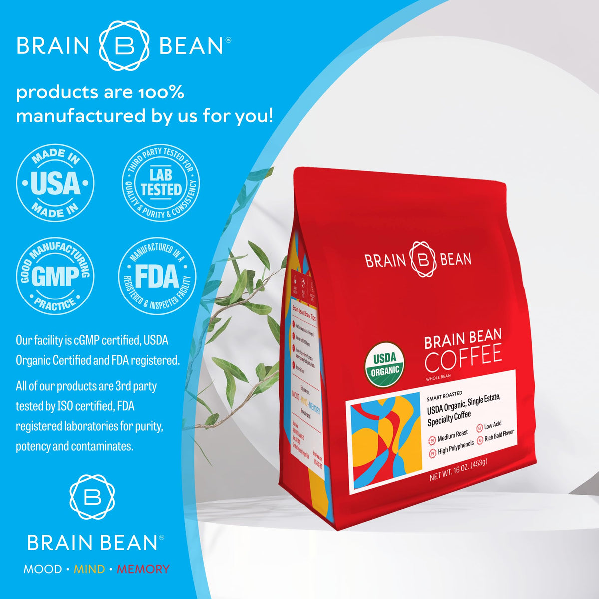 Brain Bean Organic farming from sustainable farms supports ethical sourcing