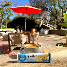 Brain Foods Vanilla Wafers break-time snack, ideal with coffee or tea.