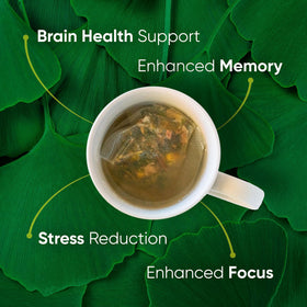 Brain Tea Organic Certification logo on box signaling pure ingredients