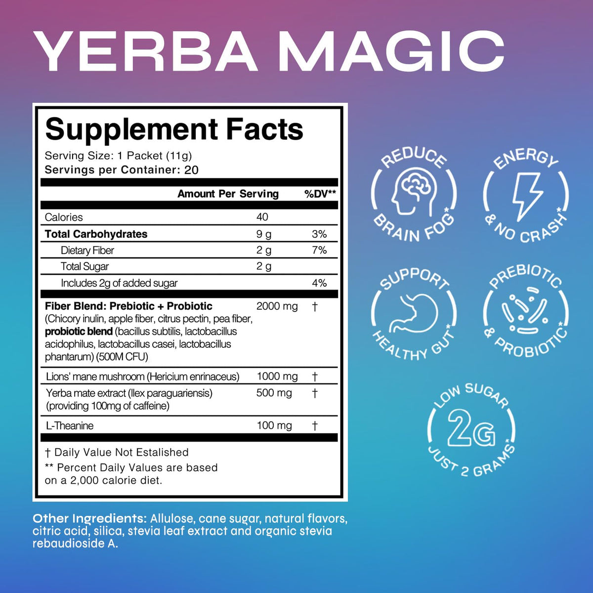 Brainista Yerba Magic 20-pack bag resting on a desk for daily use
