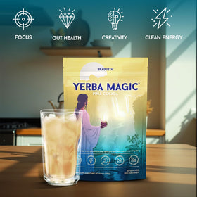 Brainista Yerba Magic packaging-front communicates flavor and low sugar profile