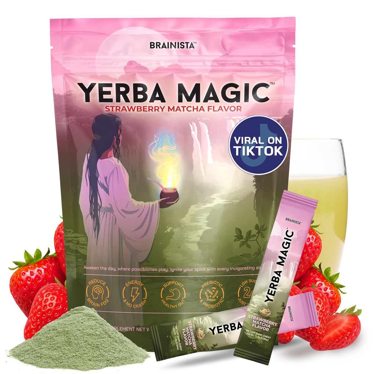 Brainista Yerba Magic packet sticks for on-the-go energy with focus support