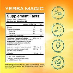 Brainista Yerba Magic packets stirred into cold water for refreshment.