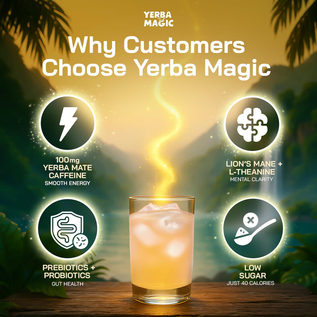 Brainista Yerba Magic stick packet opened for quick mix.