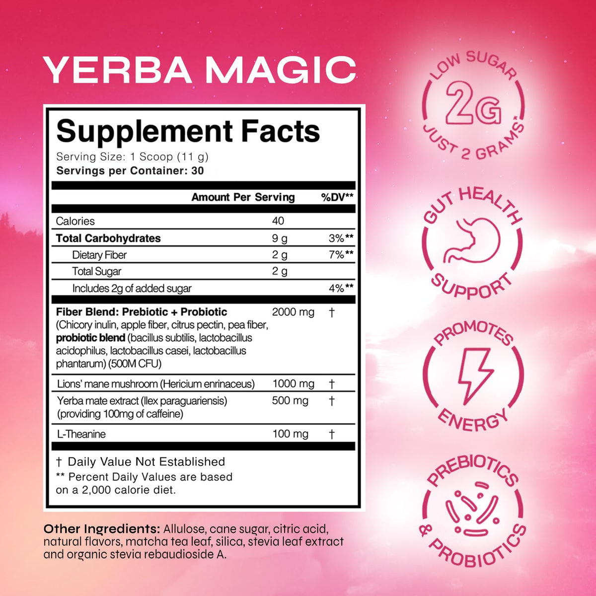 Brainista Yerba Magic stirred into water illustrating easy, low-sugar energy.