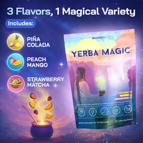Brainista Yerba Magic on-the-go sticks in a travel pouch
