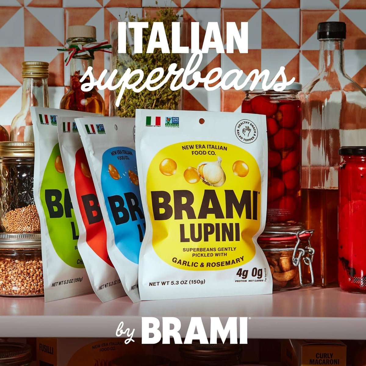 BRAMI Lupini Beans Mediterranean Medley on-the-go pack for busy days