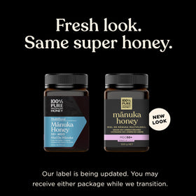 100% Pure New Zealand Honey closeup showing raw Manuka sweetness and natural crystallization.