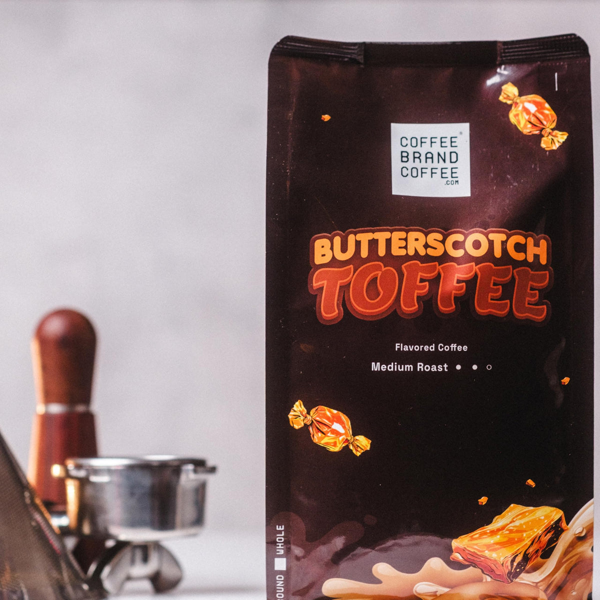 Brand Coffee close-up of creamy butter and caramel notes