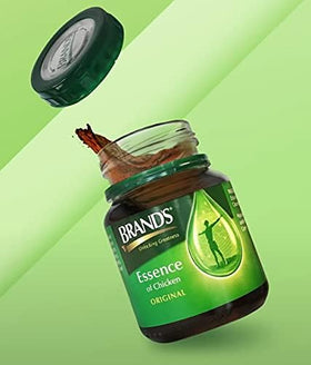 Rich amber broth from Brand's Essence of Chicken Drink with savory aroma