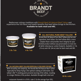 Brandt Beef Tallow bulk-pack 800oz, perfect for professional kitchens.