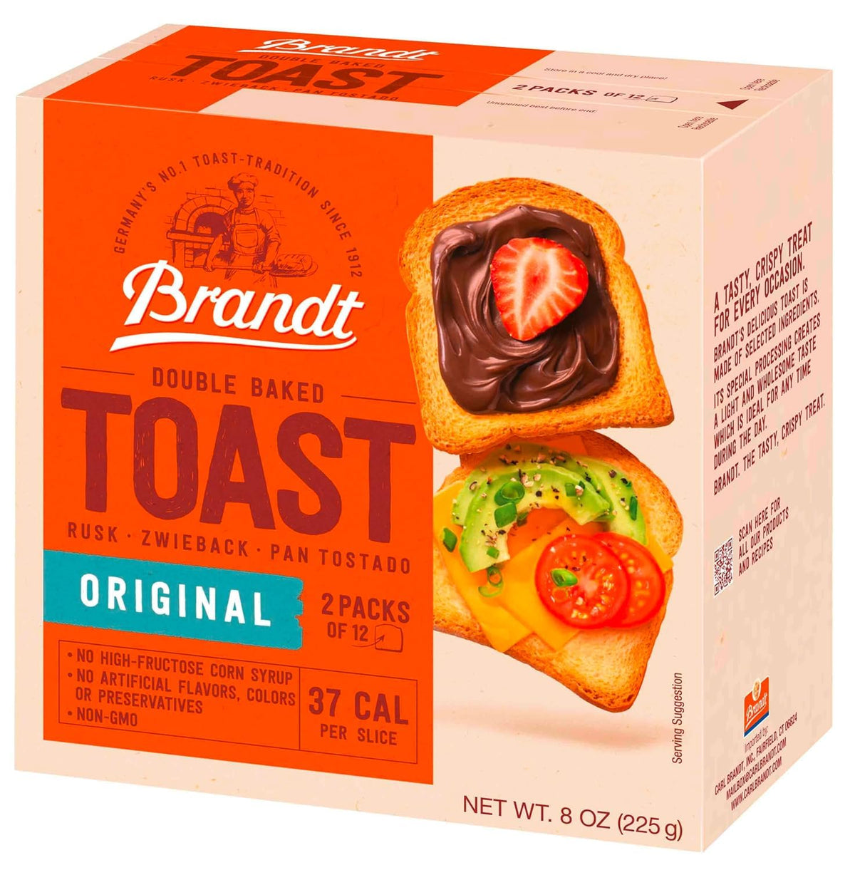 Brandt Toast Zwieback double baked close-up, ultra crispy for toppings