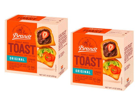 Brandt Toast Zwieback Original on-pack view, ideal for snacking and sharing